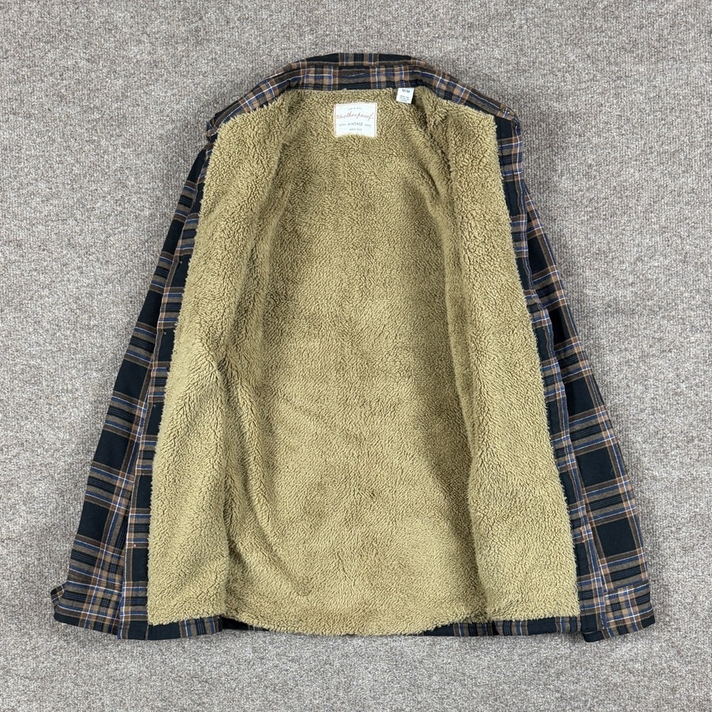 Weatherproof Plaid Fleece Sherpa Fur Lined Button Up Shirt Jacket Mens M Shacket - Picture 3 of 13